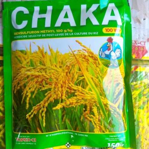 Herbicide granulé sélectif de post-levée du riz CHAKA 100 WP 150 gr
