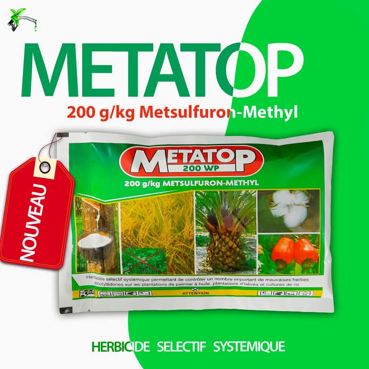 Herbicide granulé sélectif METATOP 200 WG 1 kg – Hévéa, riz, palmier à huile, coton, anacarde