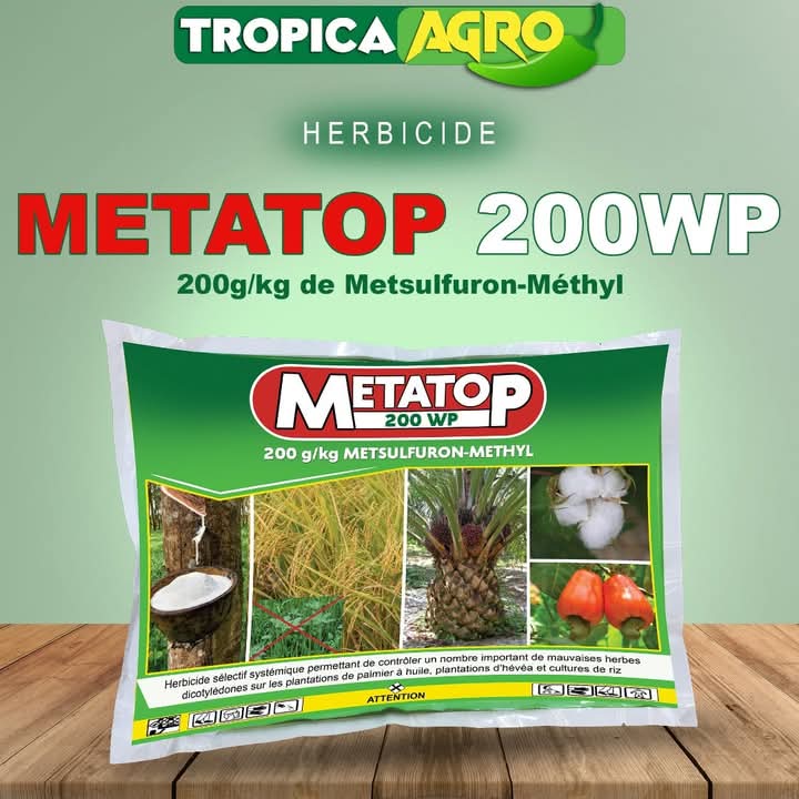 Herbicide granulé sélectif METATOP 200 WG 1 kg – Hévéa, riz, palmier à huile, coton, anacarde