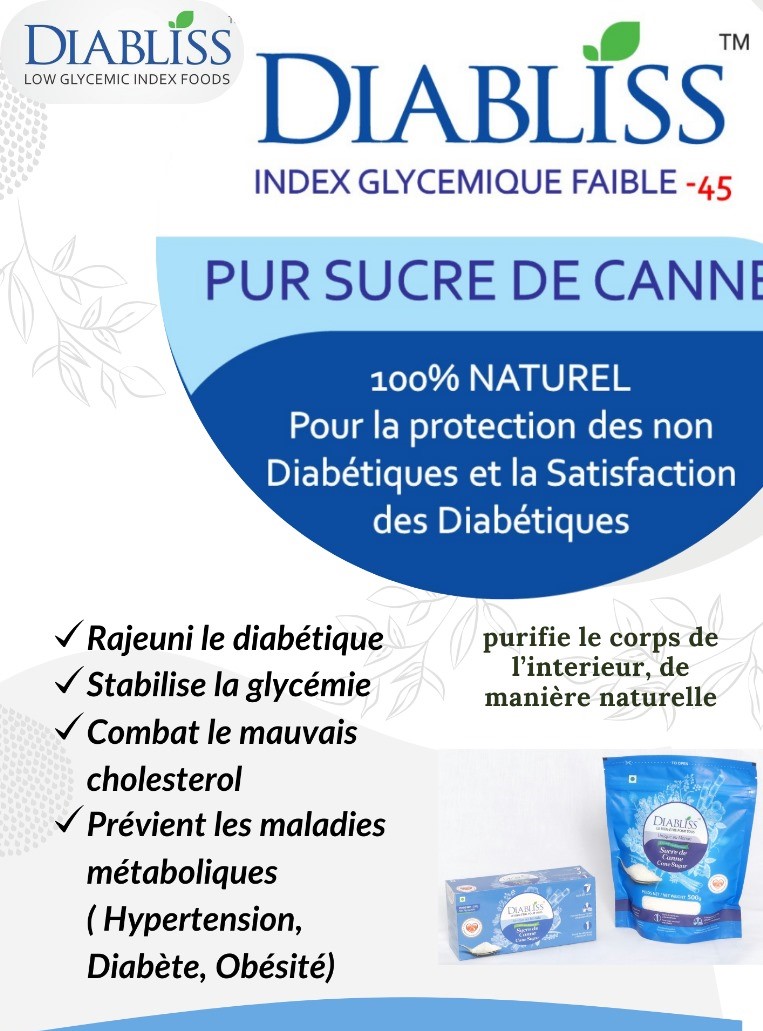 Sucre de canne Bio 100% naturel DIABLISS 500 gr – Anti diabète