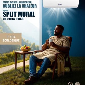ATL Split mural 1 CV ATL-24ACW-FREEZE Ecologique R-104 BTU 9000 Anti moisissure