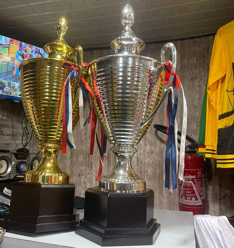Trophée de victoire argenté