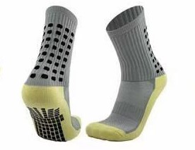 Chaussettes de football antidérapantes grises foncées