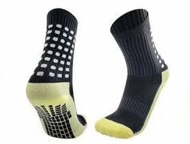 Chaussettes de football antidérapantes bleues foncées