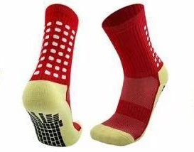 Chaussettes de football antidérapantes rouges