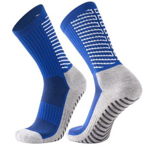 Chaussettes de football antidérapantes bleues
