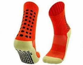 Chaussettes de football antidérapantes oranges