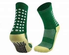 Chaussettes de football antidérapantes vertes