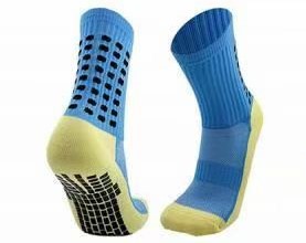 Chaussettes de football antidérapantes bleues ciel