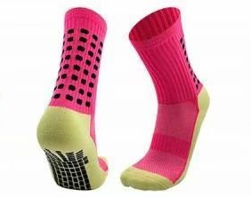 Chaussettes de football antidérapantes roses