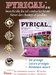 Insecticide granulé PYRICAL 5 GR 1 kg – Termites des cultures maraichères et vivrières, des champs et des jardins.