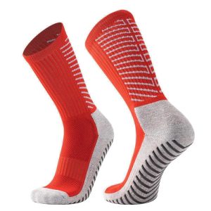 Chaussettes de football antidérapantes rouges