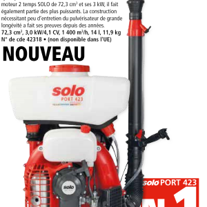 Atomiseur SOLO Port 423 12 litres – Agriculture, hygiène publique