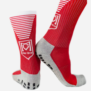 Chaussettes de football antidérapantes rouges
