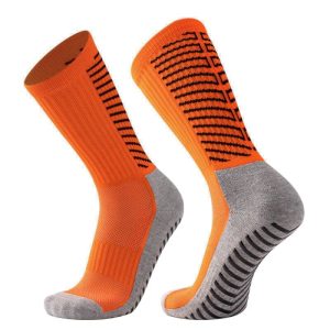 Chaussettes de football antidérapantes oranges