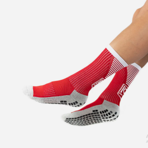 Chaussettes de football antidérapantes rouges