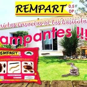 Insecticide poudre anti-serpents REMPART 0,5 DP 1 kg – Domicile, bureau, école, ferme, champ, chantier, hygiène publique, environnement