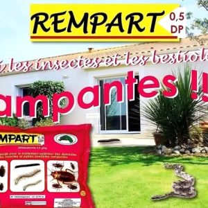 Insecticide poudre anti-reptiles REMPART 0.5 DP 1 kg – Domicile, bureau, école, ferme, champ, chantier, hygiène publique, environnement