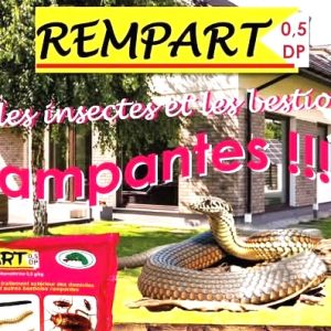 Poudre insecticide anti-serpents REMPART 0,5 DP 1 kg – Domicile, bureau, école, ferme, champ, chantier, hygiène publique, environnement
