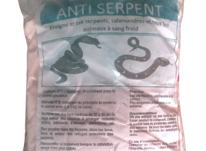 Poudre insecticide répulsif serpents 2,5 PP 1 kg – Domicile, résidence, champ, chantier, ferme, hygiène publique, environnement, entrepôt