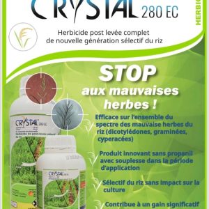 Herbicide liquide sélectif de post-levée CRYSTAL 280 EC 1 litre – Riz