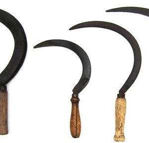 Faucille à broussailles coudée en acier forgé et trempé 50 mm manche bois – Agriculture, bricolage, jardinage