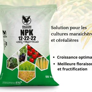 Engrais granulé soluble NPK 12-22-22 50 kg – Cultures maraichères et céréalières