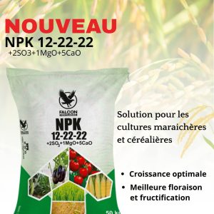 Engrais granulé soluble NPK 12-22-22 50 kg – Cultures maraichères et céréalières
